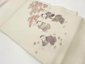 手描き童子模様名古屋帯